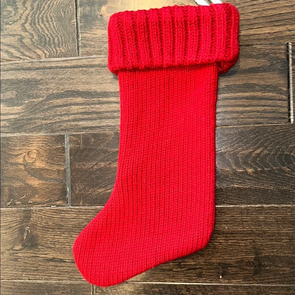 Red Knit Christmas Stocking with Initial 'A'